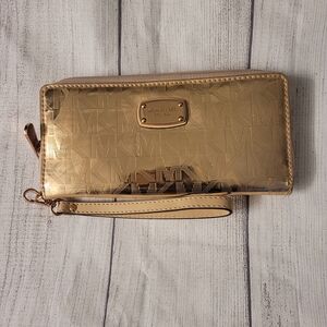 Michael Kors Shimmering Gold Clutch Wristlet